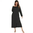 thumbnail image 5 of WOLLED Solid Color Robe for Women's Plus Size Hooded Nightgowns Casual Sleepwear Dress Warm Loungewear S-XXL, 5 of 9