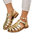 thumbnail image 3 of CHWshoes Closed Toe Sandals Women, Comfortable Fisherman Sandal for Womens Wide Width Summer Dressy Wedge with Adjustable Strap，Gold Size 38, 3 of 6