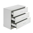 thumbnail image 2 of Wood Simple 3-Drawer/4-Drawer Dresser White/Black Storage for Bedroom Furniture Wooden Cabinet, 2 of 6