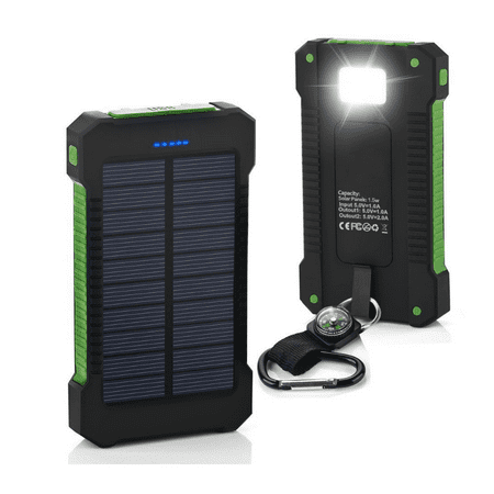Waterproof 500000mAh 2 USB Portable Solar Battery Charger Solar Power