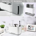 thumbnail image 2 of Aovky Toothbrush Holders for Bathrooms, Electric Toothbrush Toothpaste Holder with Adjustable Dividers and Drainage, 5 Slots Tooth Brush Holder Bathroom Accessories for Countertop Organizer, Gray, 2 of 7