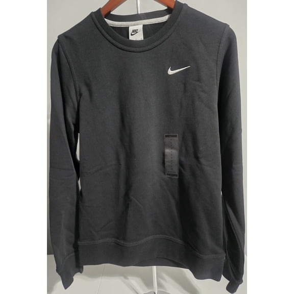 Black Long Sleeved Ribbed Cuffs Pullover Sweatshirt (Small)