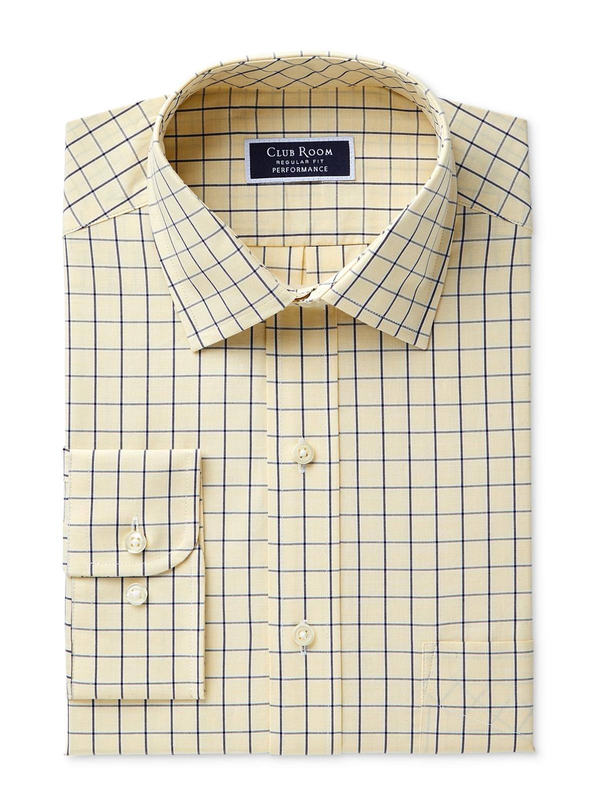Club Room Mens Regular Fit Plaid Button 