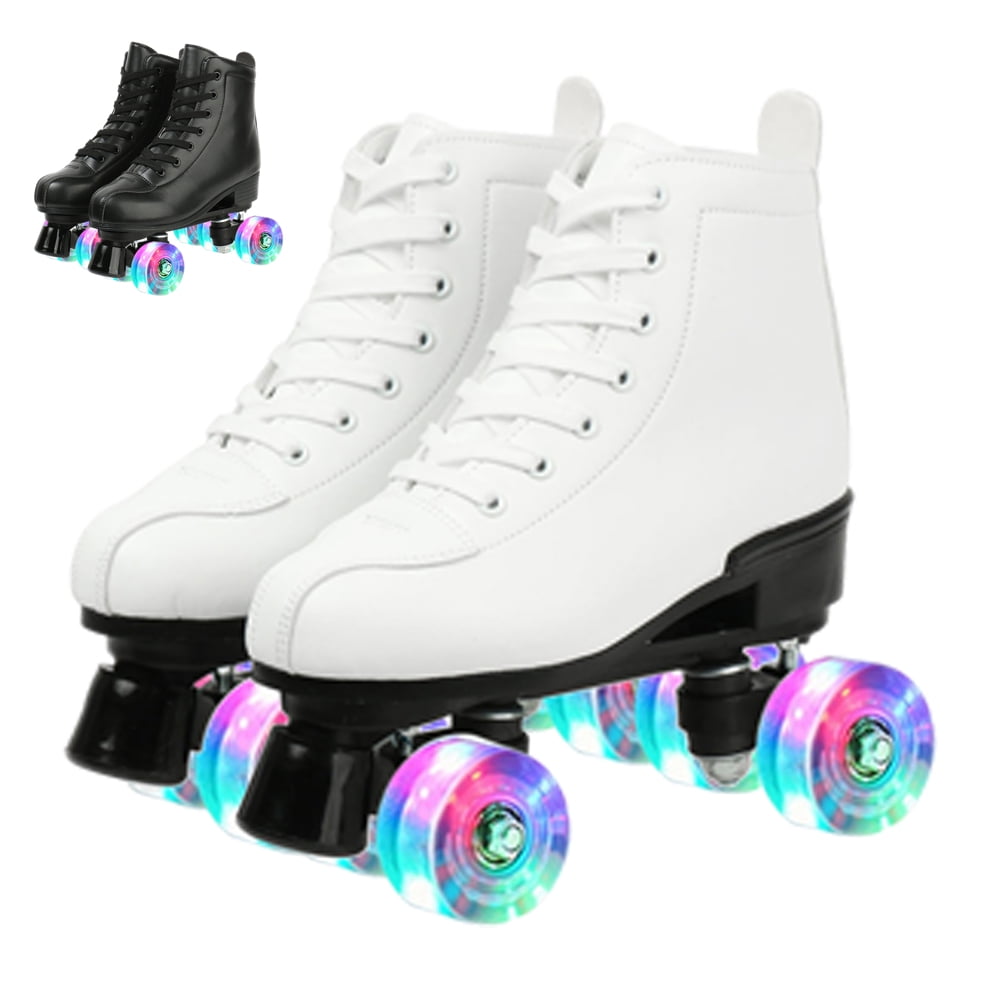 Women's Roller Skates PU Leather Hightop Roller Skates FourWheel