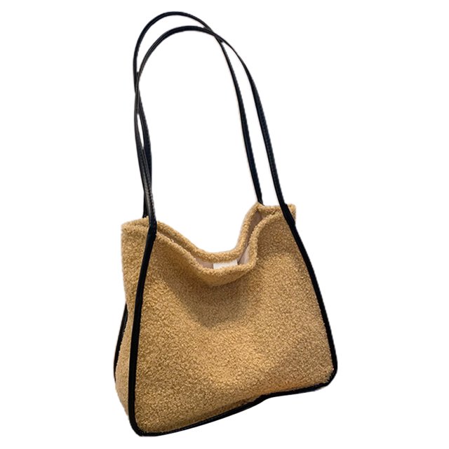 Bolso de hombro de felpa con patrón de leche Hukapapa, popular bolso esponjoso para las axilas de otoño e invierno