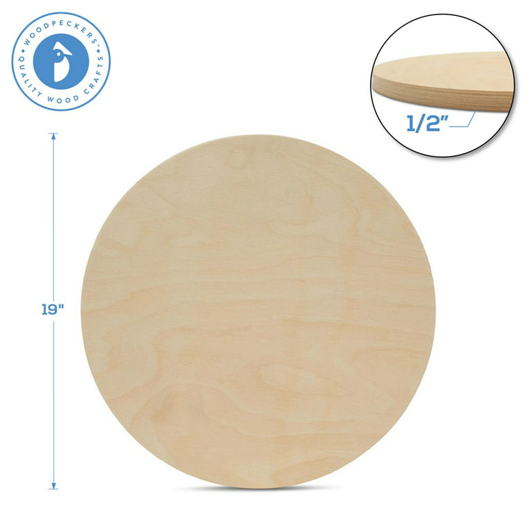 Wood Circles 19 inch 1/2 inch Thick, Unfinished Birch Plaques, Pack of 5  Wooden Circles for Crafts and Blank Sign Rounds, by Woodpeckers 
