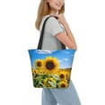 thumbnail image 2 of Pofeuu Sky Golden Sunflower Field B Print Women Fashion Shoulder Handbags Top Handle Satchel Bags Tote Shoulder Shopping Bag Stylish Canvas Tote Bag, 2 of 6