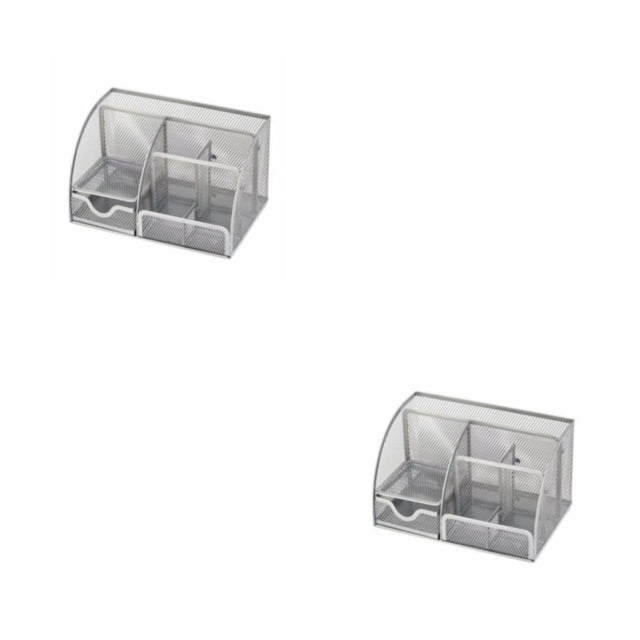 Bearachild Portalápices de malla, cajón de escritorio, caja de almacenamiento de Metal, contenedor de papelería, gran capacidad, multifuncional Type1 NO1