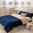 thumbnail image 5 of Eurhowing Twin/Full Size Velvet Comforter Set 3 Pieces, Soft Fluffy Reversible Bedding Sets, All Season Lightweight Quilt Bedspread with 2 Pillow Shams, Navy, 5 of 10
