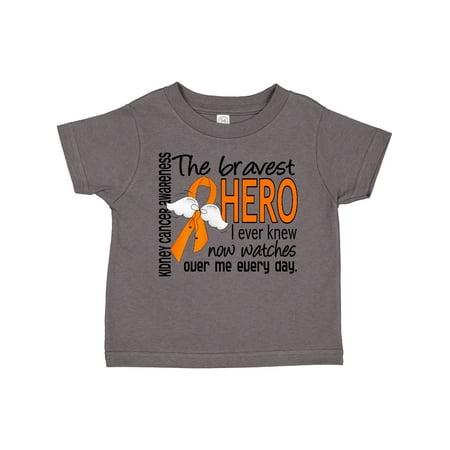 

Inktastic Kidney Cancer Bravest Hero I Ever Knew 1 Gift Toddler Boy or Toddler Girl T-Shirt