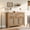 Light Oak, variant on High-Leg Rattan Sideboard Buffet Cabinet – 43" Storage Credenza with 3 Doors, 2 Drawers, Adjustable Shelves – Boho Farmhouse for Dining Room, Kitchen, Entryway, Living Room – Dark oak