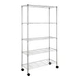 thumbnail image 4 of Ktaxon Commercial 5 Tier Storage Rack, Adjustable Rolling Metal Garage Shelving Chrome, 35''W x 14''D x 65''H, Capacity for 440lbs, 4 of 8