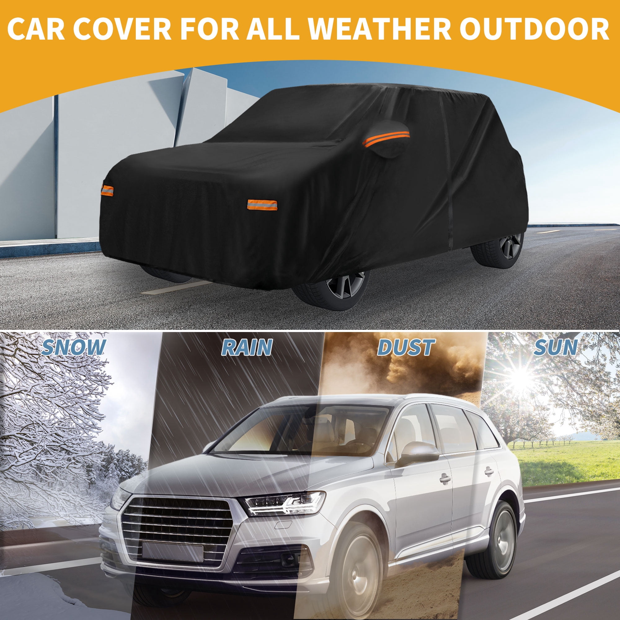 Unique Bargains Durable Waterproof Car Cover Black for Mini Cooper 4DR