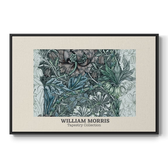 Vintage Abstract Print-XXXVII Framed in Black Wood Gallery Wrapped Canvas 17 in. x 25 in.