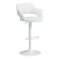 Bar Stool Swivel Bar Height Adjustable Metal Pu Leather Look White