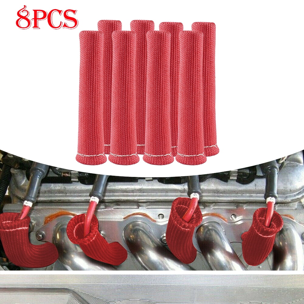 ZXMT 8 Pcs 2500° Spark Plug Wire Boots Heat Shield Protector Sleeve