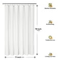 thumbnail image 6 of Mrs Awesome White Waffle Shower Curtain, Long Heavyweight Fabric for Bathroom, 71" x 78", 6 of 6