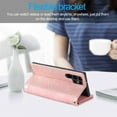 thumbnail image 4 of Dteck Wallet Case for Samsung Galaxy S23 Ultra,Magnetic Handbag Zipper Pocket PU Leather Cover Flip with 9 Card Slots and Wrist Strap Folio TPU Inner Stand Case,Rosegold, 4 of 8