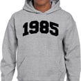 thumbnail image 2 of 1985 College Style Hoodie Sweatshirt Unisex Medium Grey, 2 of 5