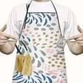 thumbnail image 2 of Multicolor Abstract Floral and Leaf Pattern Apron-Garden Aprons for Women with Pockets-Cotton Linen Waterproof Kitchen Cooking Gardening Aprons Adjustable for Kitchen,Cooking,BBQ and Salon 33x27 Inch, 2 of 7
