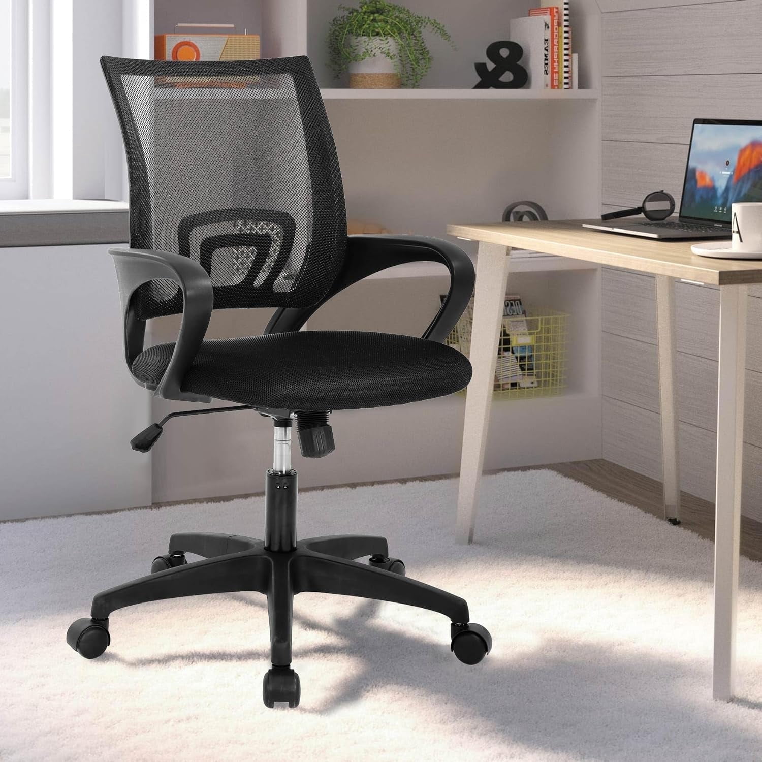 Dkelincs Ergonomic Office Chair Mesh Task Chair Adjustable Computer Desk Chair with Lumbar Support, Black