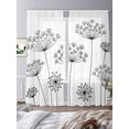 thumbnail image 3 of Black Dandelion Sheer Curtains 96 Inch Length 2 Panels Set Window Treatments, Spring Country Modern Minimalist Flower Rod Pocket Semi Curtains for Living Room/Bedroom/Kitchen Décor, 104"W x 96"L, 3 of 7