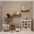 thumbnail image 3 of 3 Pack 16 Inch Floating Wall Shelves with Gold Metal Guardrail, Wall Mounted Shelf for Bedroom Bathroom Kitchen Living Room, Different Sizes, 3 of 6