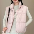 thumbnail image 3 of Maean Puffer Vest for Womens Lightweight Jackets Stand Collar Sleeveless Padded Button Jacket Coat, 3 of 6