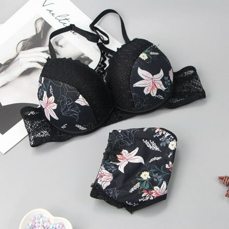 

Lingerie For Women Plus Size Embroidery Lace Extreme Padded Push Up Underwear Bra Set Bra Sets