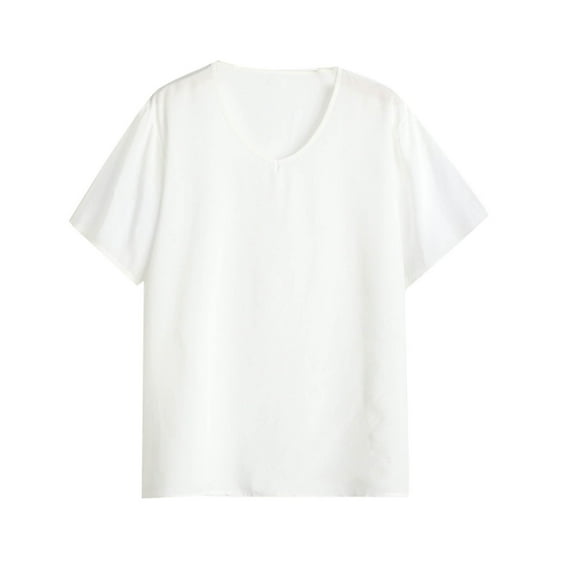 Maean Women Plus Size Summer Top Basic Crew Neck Loose Lightweight Loungewear Sleepwear Shirts 3XL-5XL