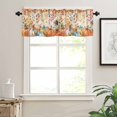 thumbnail image 3 of Orange Fall Kitchen Valances for Windows 42x12 Inch Kitchen Curtains Valances Rod Pocket Thanksgiving Orange Blue Pumpkins Botanical Bathroom Window Valances for Window Treatment Decor, 3 of 6