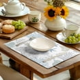 thumbnail image 2 of Summer Linen Placemats Set of 4 Nautical Coastal Theme Washable Non-Slip Heat Resistant Table Place Mat 12×18 Inch Ocean Beach Blue Grey Coral Starfish Place Mats for Kitchen Dining Table, 2 of 6
