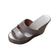 thumbnail image 6 of Xucatan Women's Patent Leather Wedge Sandals, Open Toe Double Strap Platform Mules, Gold Heel Summer Beach Slippers, Versatile Casual Dressy Holiday Style Gift, 6 of 9