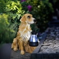 thumbnail image 3 of Solar Powered Resin Puppy Statue with LED Light Outdoor Garden Courtyard Decor Energy-Saving Weather-Resistant for Animal Lovers, 3 of 8