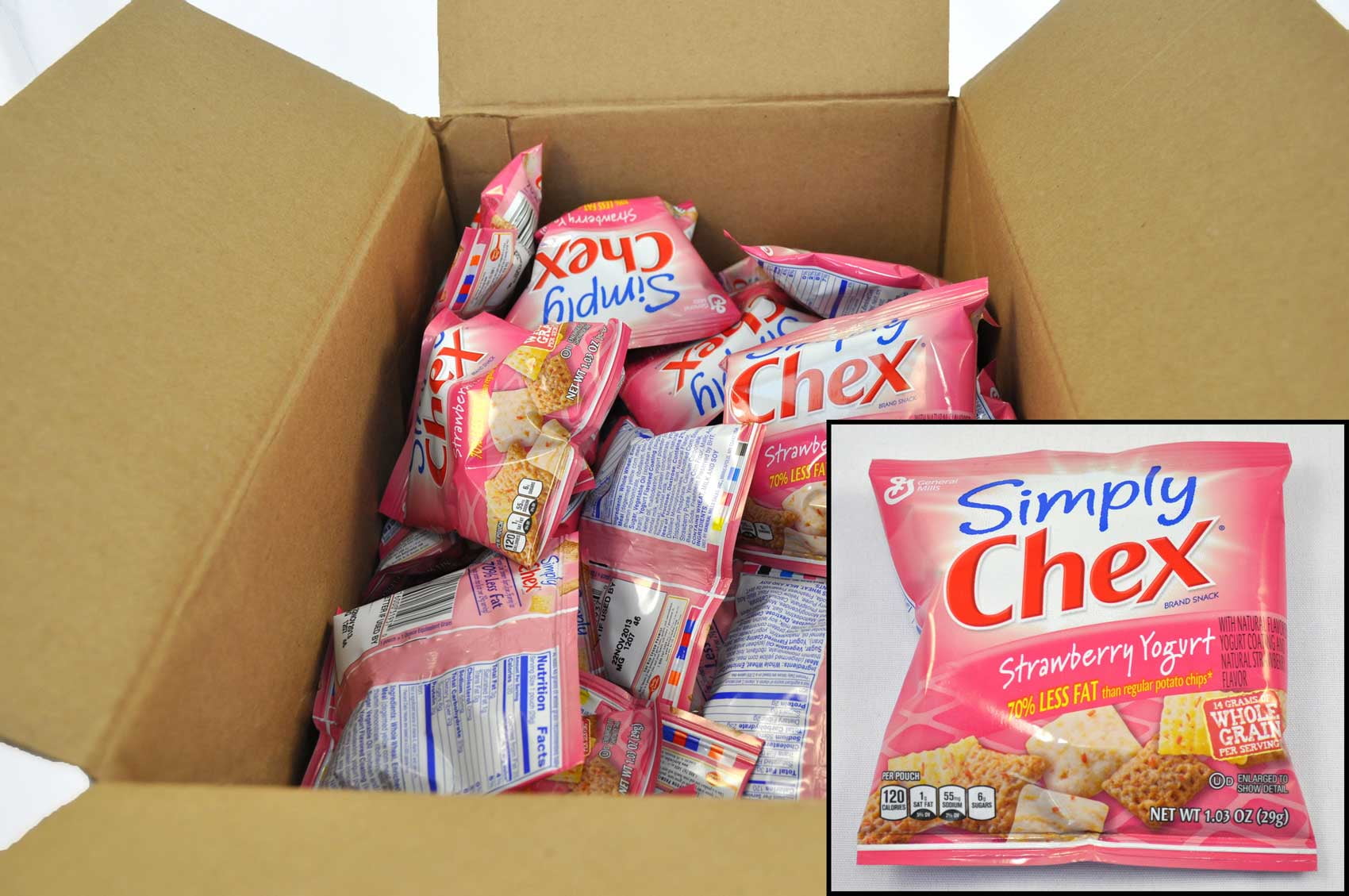 Simply Chex Strawberry Yogurt, 1.03 Ounce -- 60 per case.