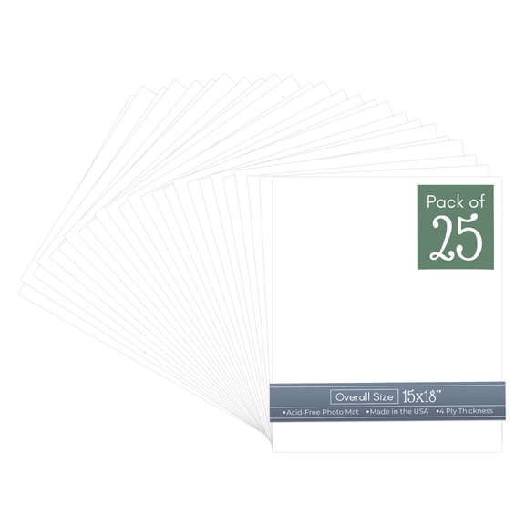 Textured White 15x18 Uncut Art Mat Board - No Opening - 25 Mats