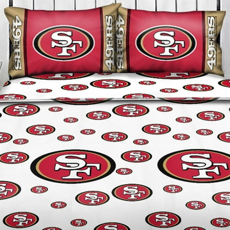 NFL San Francisco 49ers Bed Sheet Set Football Team Logo Bedding Accessories