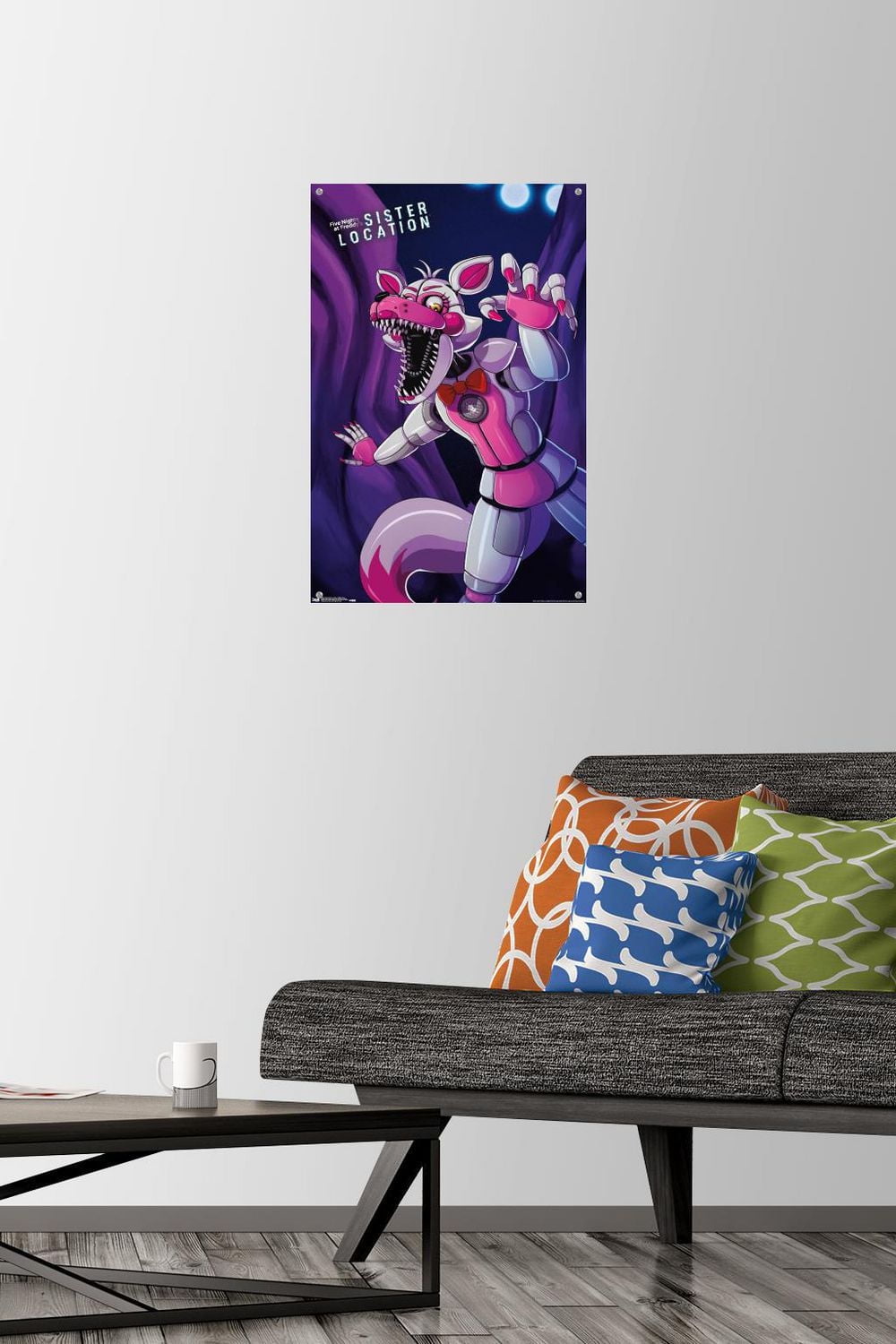 Five Nights at Freddy's: Sister Location - Funtime Foxy Wall Poster, 14.725" x 22.375" Framed