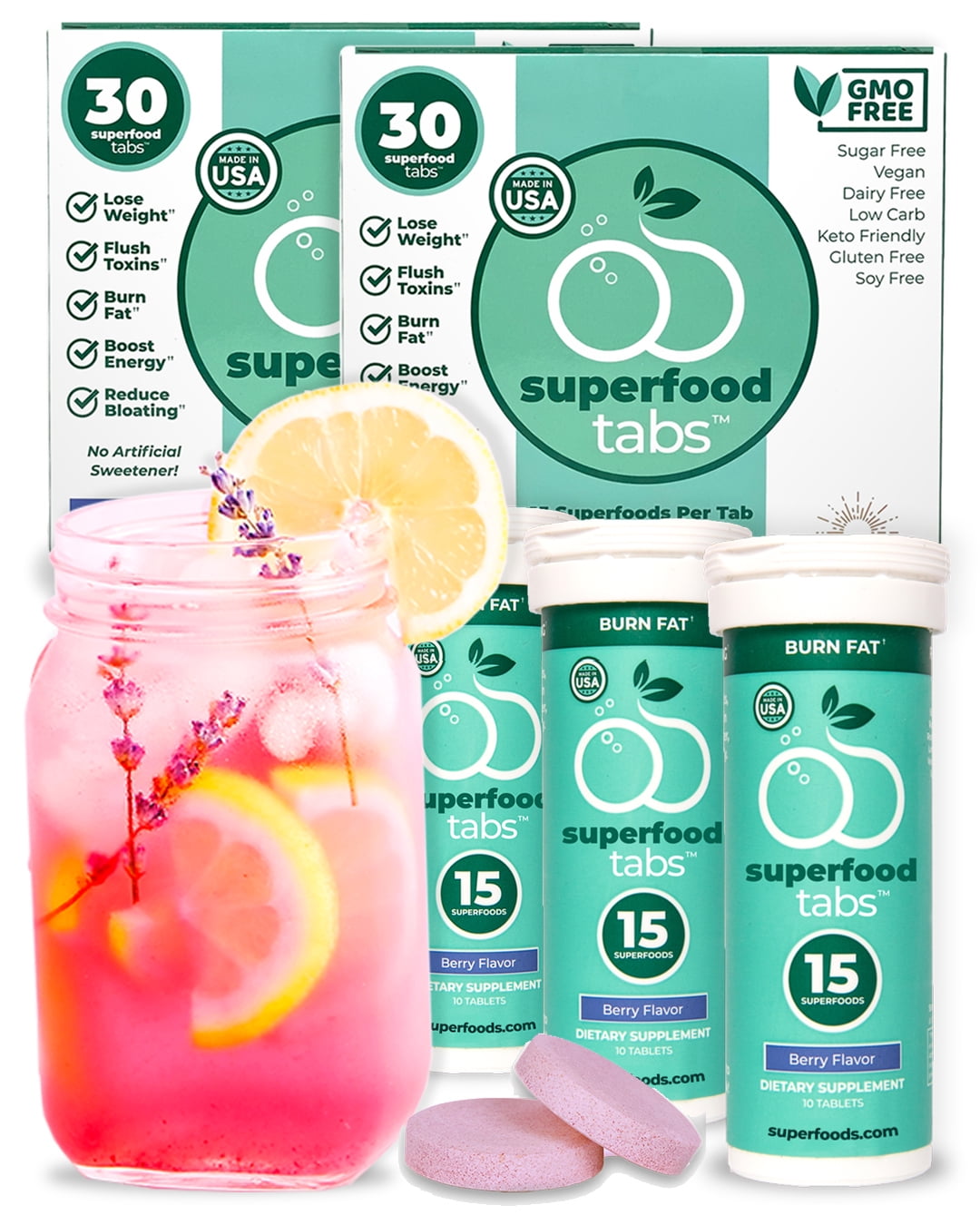 Superfood Tabs Detox Cleanse Drink Fizzy Dietary Supplement for Women