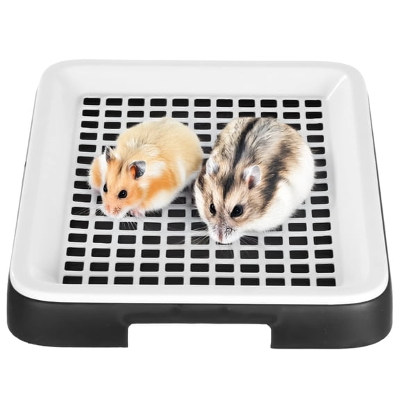 Guinea Pig Litter Tray Pan with Removable Grate, Hygienic Hamster Litter Box for Cage, Small Animal Toilet Potty Trainer Pan for Guinea Pigs, Hamsters, Chinchillas, Hedgehogs, Rats
