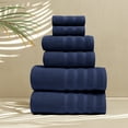 thumbnail image 5 of Virtu Bath Towel Sets For Bathroom 100% Ring Spun Cotton Luxury Bath Towel Set 6 Pc Highly Absorbent Towels, Navy, 5 of 5