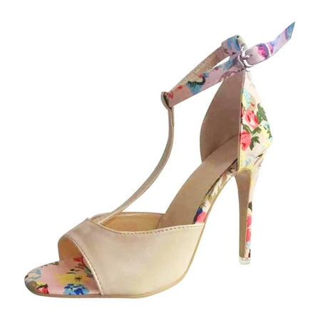 JikouIivo Women Ladies Summer Sexy Hollow Fish Mouth Thin High Heel Sandals Casual Shoes Women Shoes Christmas 2022 Deals Clearance