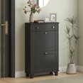 thumbnail image 2 of HOMCOM Armoire à Chaussures Étroite avec 2 Tiroirs Basculants, Armoire de Rangement pour Chaussures, Noir, 2 of 10