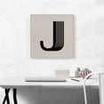 thumbnail image 2 of ARTCANVAS Beige Black Line Alphabet Letter J Canvas Art Print - Size: 18" x 18" (1.50" Deep), 2 of 9