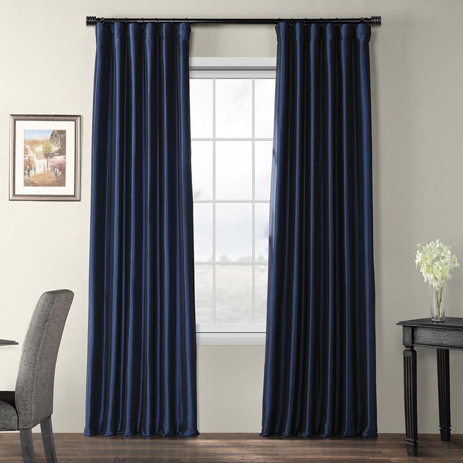 Urbanest Adjustable Spire Curtain 5/8" Rod, 28"-48", Black