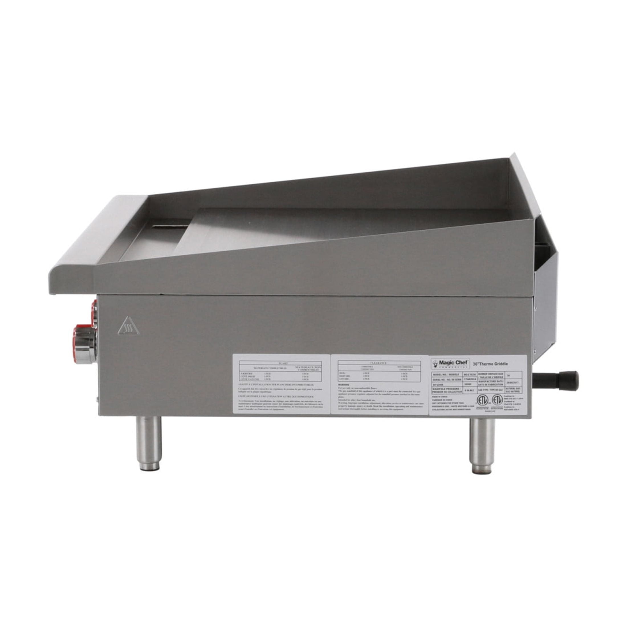 Magic Chef Commercial 36 in. Commercial Thermostatic Countertop Gas Griddle in Stainless Steel