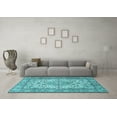 thumbnail image 3 of Ahgly Company Indoor Rectangle Medallion Light Blue Traditional Area Rugs, 5' x 8', 3 of 4