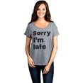 thumbnail image 2 of Thread Tank Im Late Women's Relaxed Slouchy Dolman T-Shirt Tee Heather Grey Small, 2 of 4