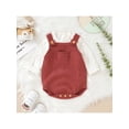 thumbnail image 4 of Franhais Baby Girls Knit Romper, Sleeveless Solid Fall Romper with Pocket for Casual Daily, 4 of 9