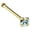 Yellow Gold - 2mm stone, variant on 22G Solid 14Kt Gold Nose Bone Stud with Prong Set real Aquamarine Gemstone, 14kt Yellow Gold or 14kt White Gold - March Birthstone Nose Ring-NBYG_AQM-1.5MM